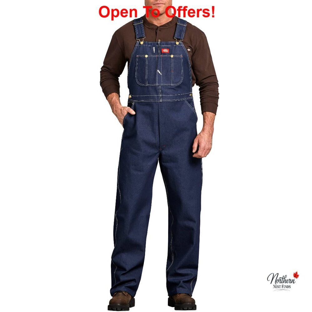 Denim Bib Overall, 100% Cotton, Triple Stitched Seams, Hammer Loop